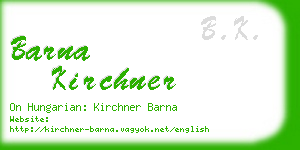 barna kirchner business card